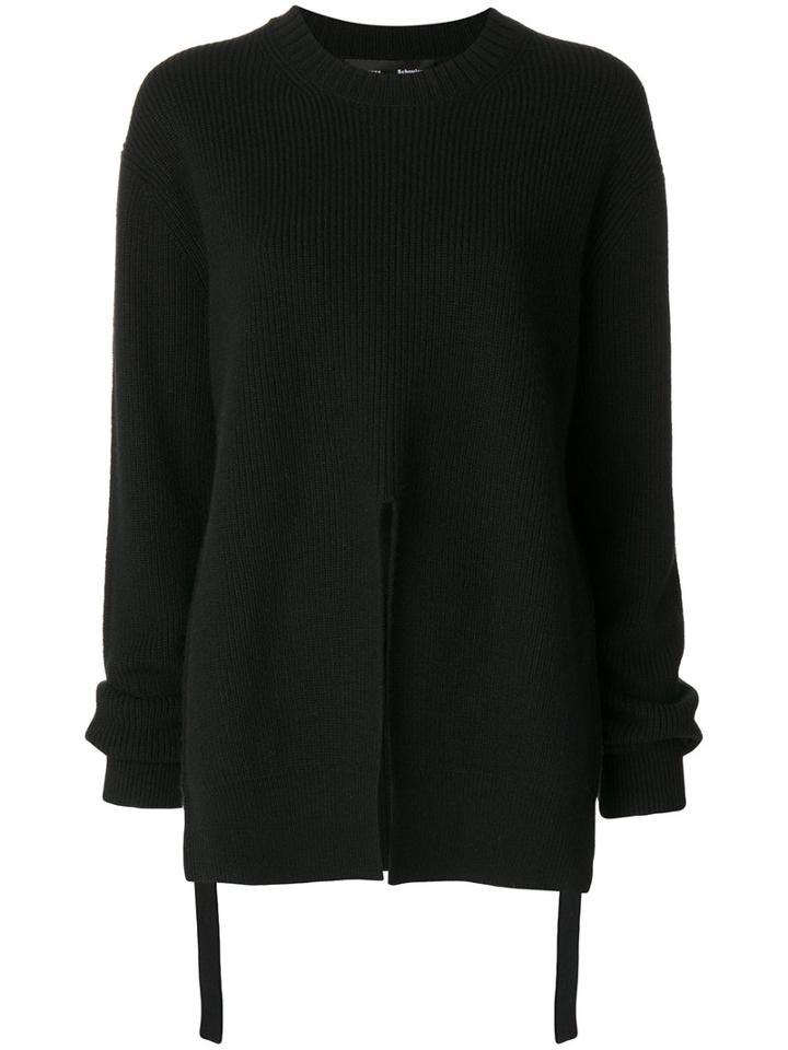 Proenza Schouler - Front Slit Sweater - Women - Silk/cashmere/wool - M, Black, Silk/cashmere/wool