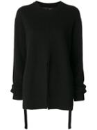 Proenza Schouler - Front Slit Sweater - Women - Silk/cashmere/wool - M, Black, Silk/cashmere/wool
