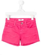 Msgm Kids Frayed Hem Denim Shorts, Girl's, Size: 12 Yrs, Pink/purple