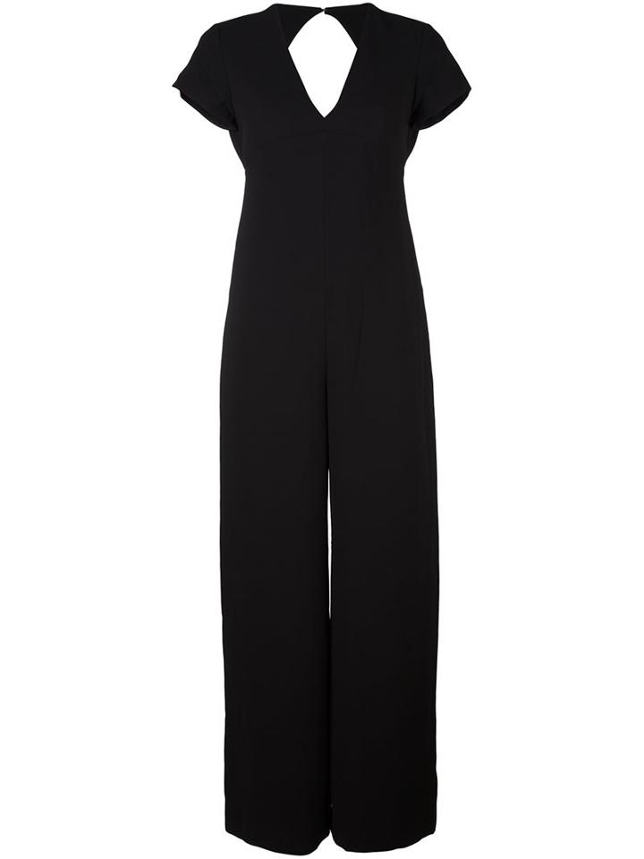 T By Alexander Wang Open Back Jumpsuit, Women's, Size: 6, Black, Polyester