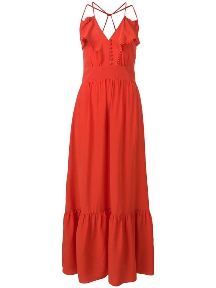 Vanessa Bruno Ruffle Trim Maxi Dress - Red