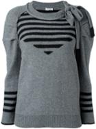 Sonia Rykiel Striped Jumper, Women's, Size: Medium, Grey, Cashmere/virgin Wool