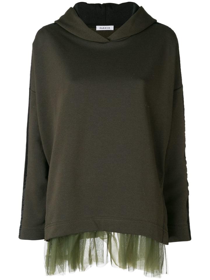 P.a.r.o.s.h. Layered Hem Hoodie - Green