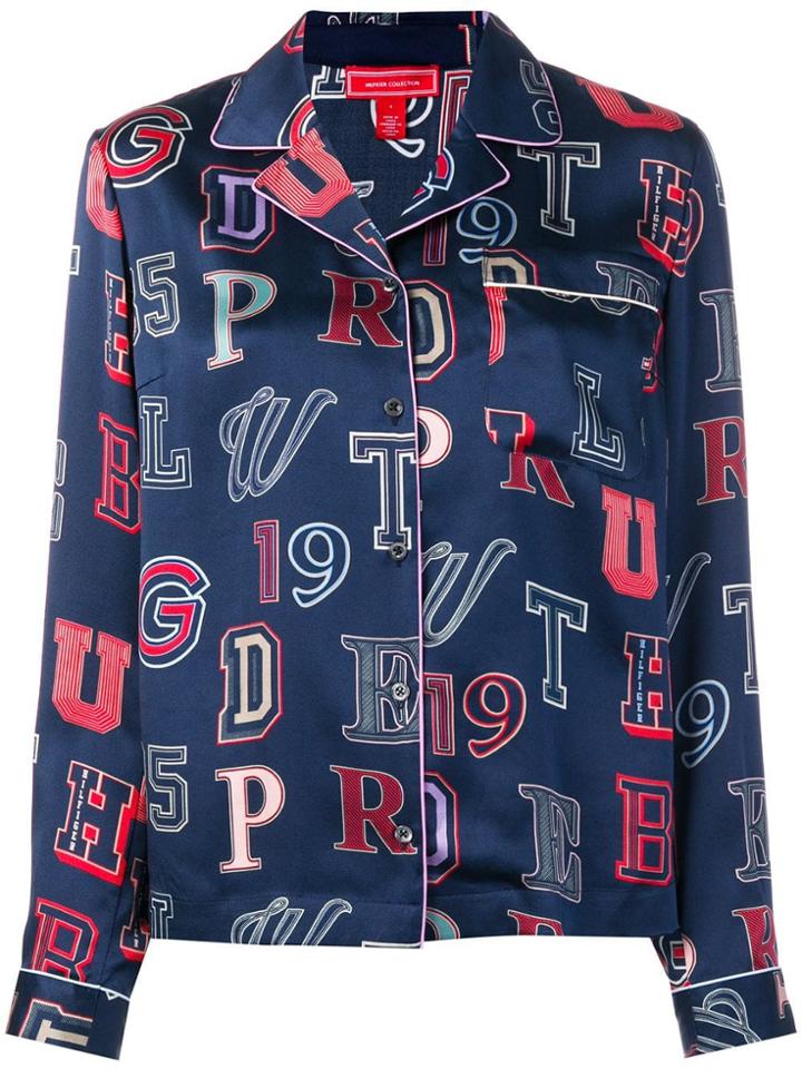 Tommy Hilfiger Alphabet Print Blouse - Blue