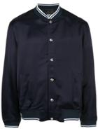 Band Of Outsiders Embroidered Logo Bomber Jacket - Blue