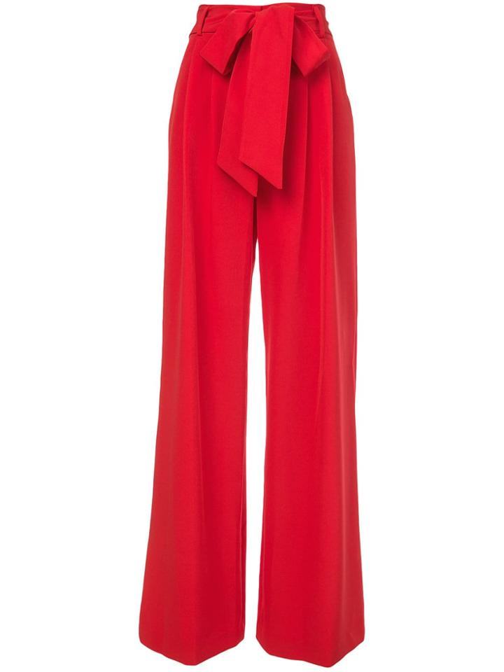 Milly Belted Wide Leg Trousers - Red