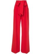 Milly Belted Wide Leg Trousers - Red