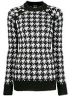 Balmain Houndstooth Knitted Sweater - Black