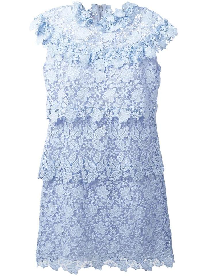 Giamba Layered Lace Dress, Women's, Size: 44, Blue, Cotton/viscose/polyester