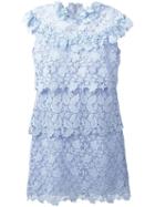 Giamba Layered Lace Dress, Women's, Size: 44, Blue, Cotton/viscose/polyester