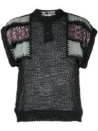 Kansai Yamamoto Pre-owned Knit Patches Top - Black