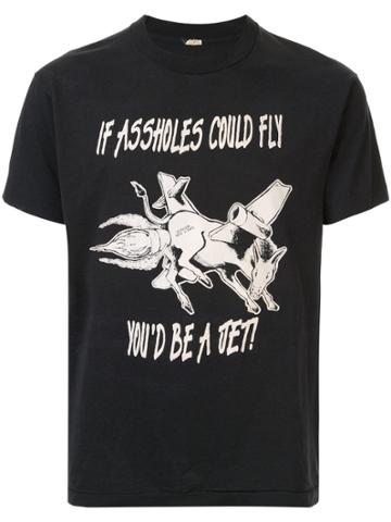Fake Alpha Pre-owned Motorcycle Print T-shirt - Black