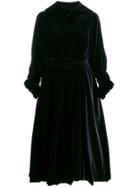 Simone Rocha Velvet Belted Coat - Black