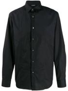 Les Hommes Oversized Shirt With Mixed Fabric - Black
