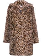 P.a.r.o.s.h. Leopard Print Faux Fur Coat - Black