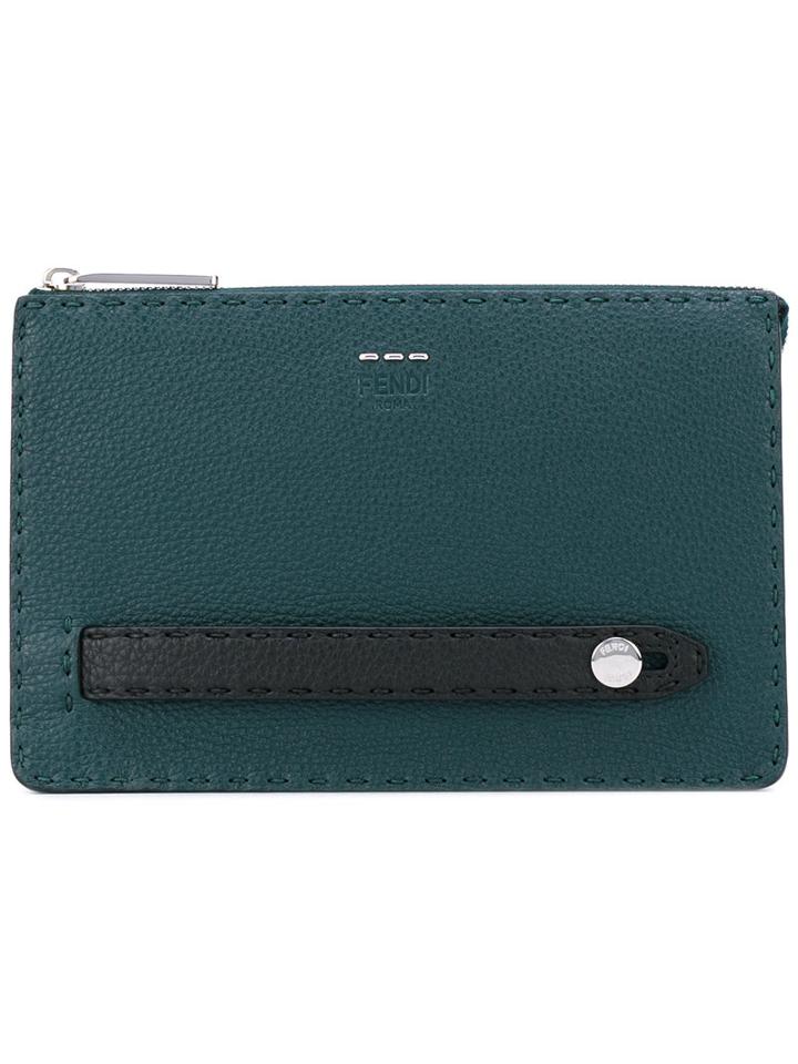 Fendi - Clutch Bag - Men - Calf Leather - One Size, Blue, Calf Leather