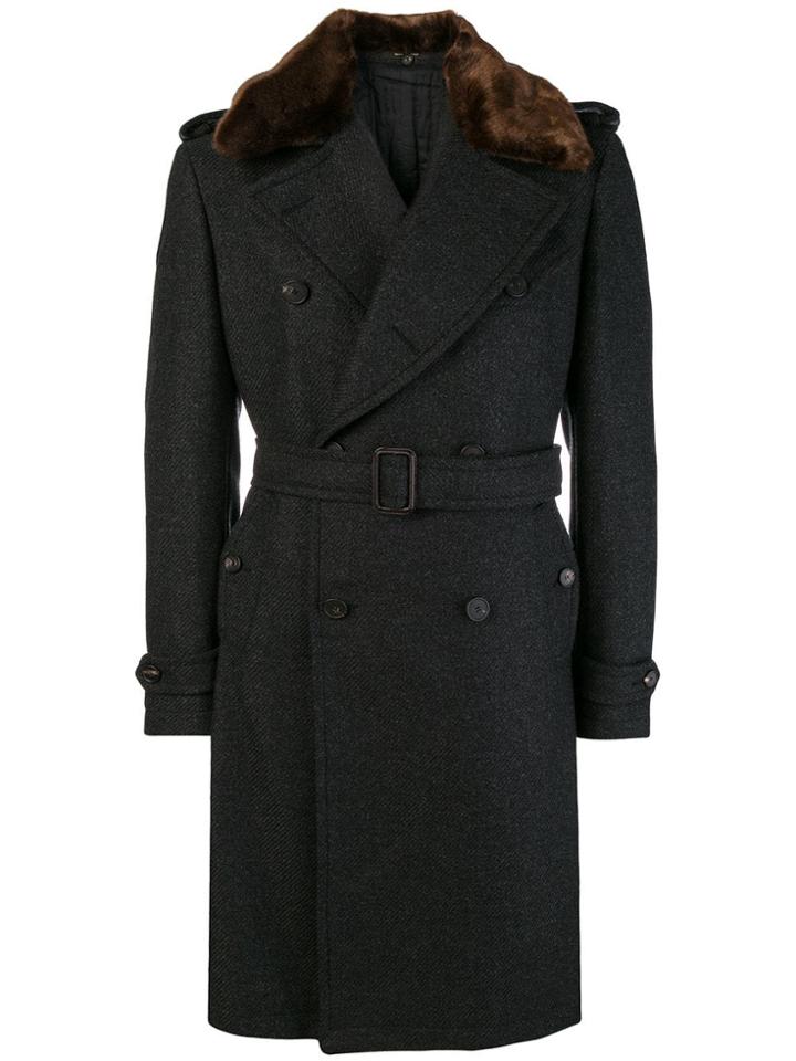 Tagliatore Rabbit Fur Peacoat - Grey