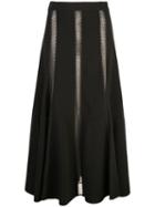 Derek Lam Flared Lace Inset Skirt - Black