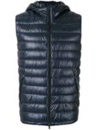 Herno Zipped Hooded Gilet, Men's, Size: 54, Blue, Goose Down/polyimide