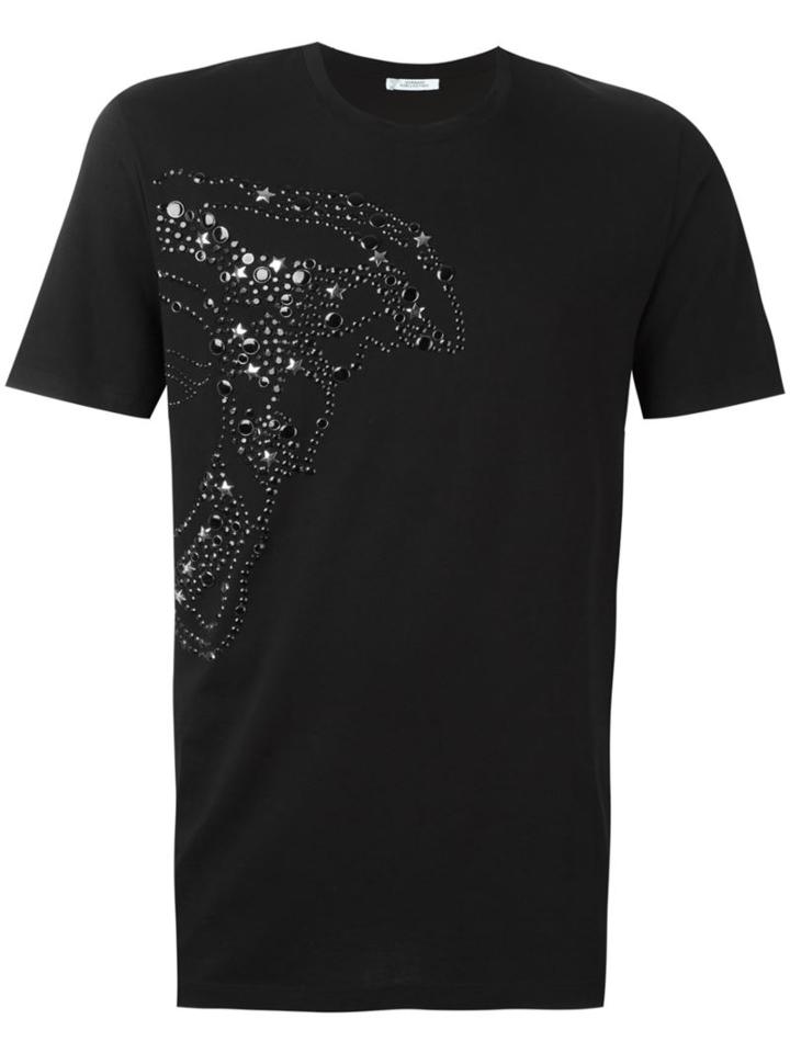 Versace Collection Embellished Medusa T-shirt, Men's, Size: Large, Black, Cotton