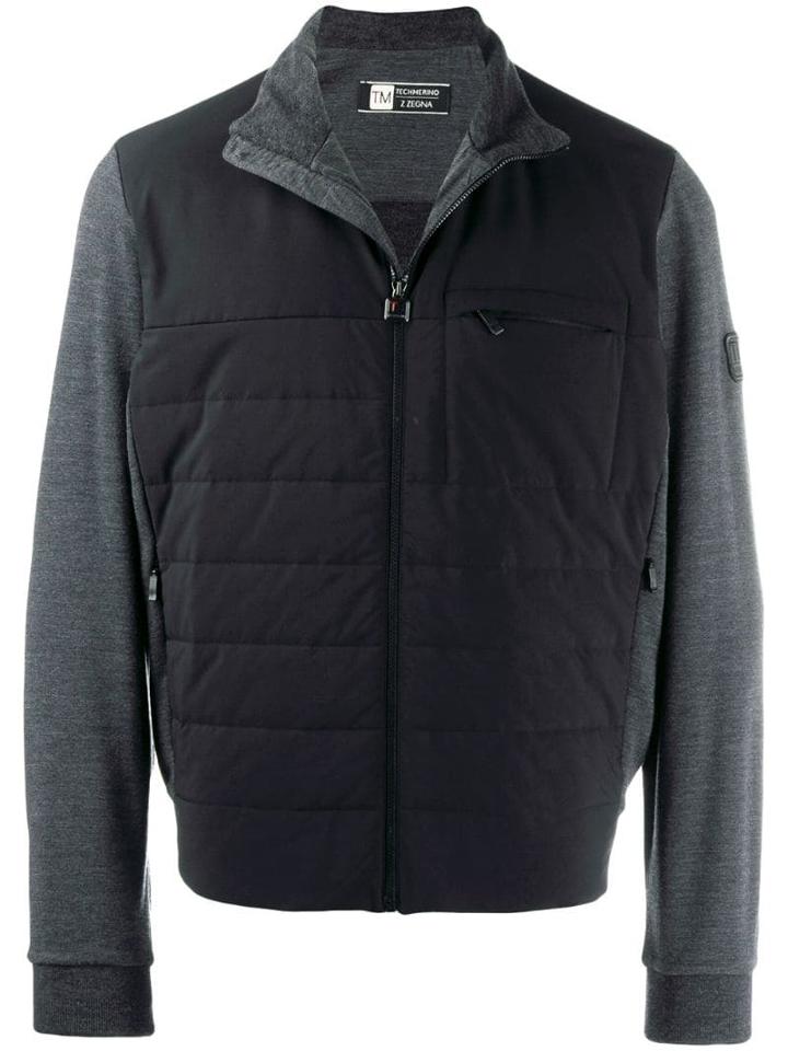 Z Zegna Zipped Contrast Jacket - Grey
