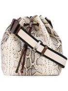No21 - Drawstring Crossbody Bag - Women - Cotton/calf Leather - One Size, Nude/neutrals, Cotton/calf Leather