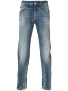 Dolce & Gabbana Paint Splattered Slim Fit Jeans - Blue