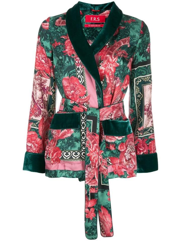F.r.s For Restless Sleepers Floral-print Smoking Jacket - Green