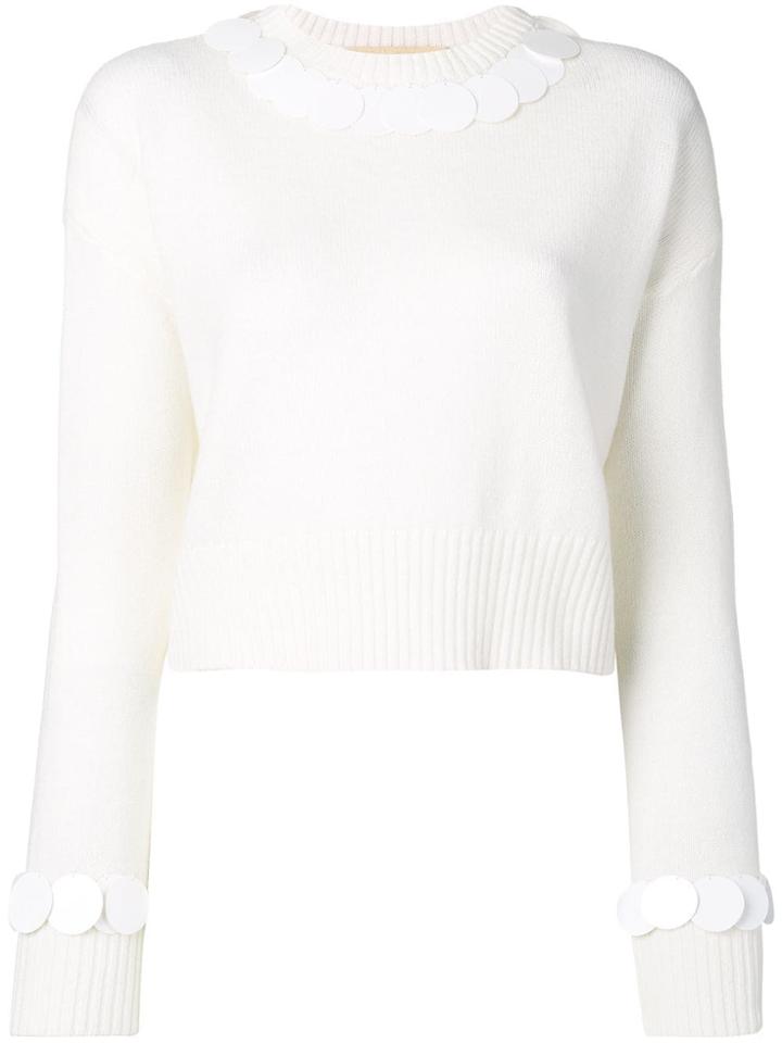 Marni Sequin Trim Jumper - White