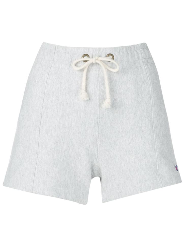 Champion Logo Patch Track Shorts - Grey