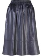 Tibi Liquid Draped Midi Skirt - Black
