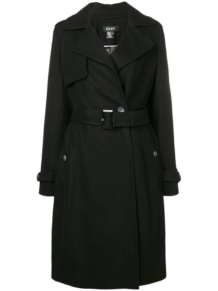 Dkny Wrap Coat - Black
