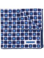 Tagliatore Geometric Pocket Square Scarf - Blue