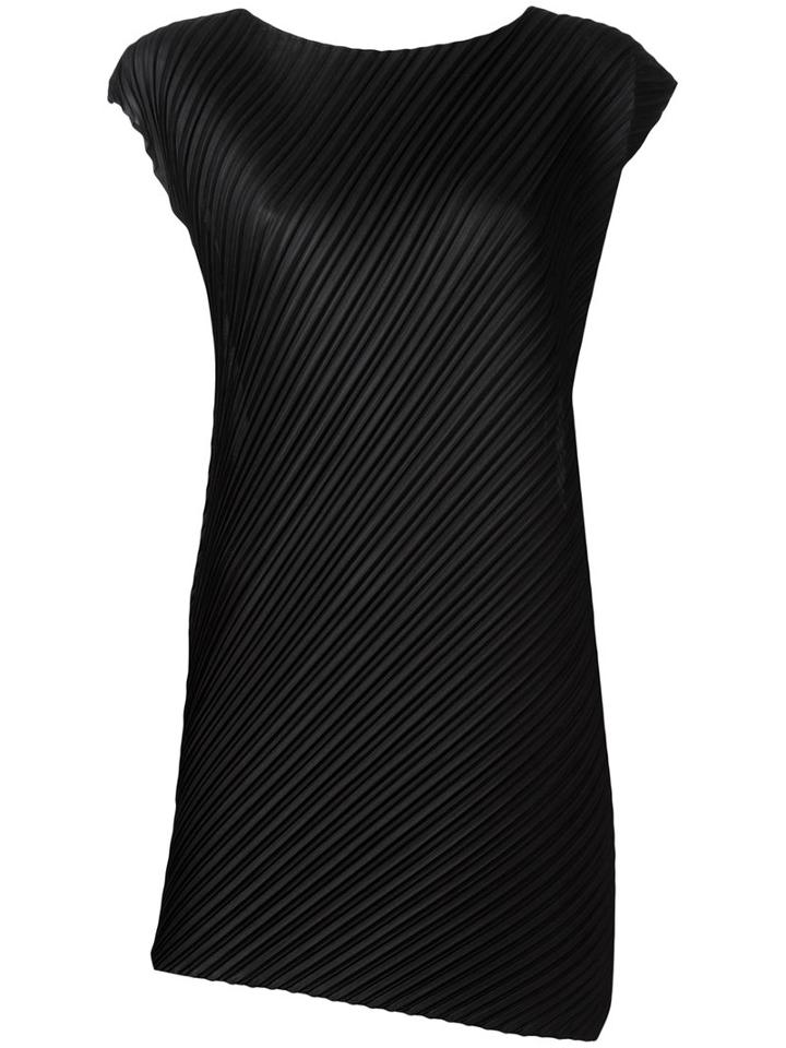 Pleats Please By Issey Miyake - Pleated Tank Top - Women - Polyester - 1, Black, Polyester