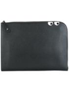 Anya Hindmarch 'eyes' Zipped Clutch, Men's, Black, Goat Skin