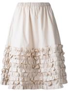 Paskal Ruffled Trim Pleated Skirt - Nude & Neutrals