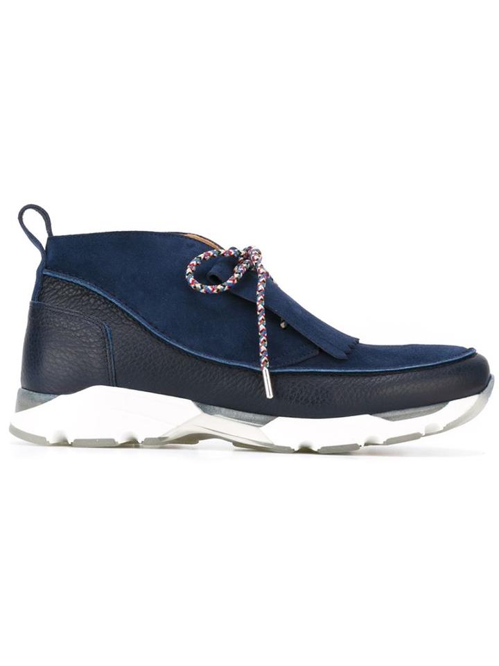 Carven Neo Derby Sneakers, Men's, Size: 41, Blue, Suede/rubber/leather