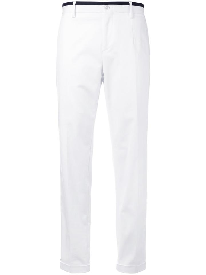 Dolce & Gabbana - Contrast Piped Trousers - Men - Cotton/polyamide/spandex/elastane/viscose - 48, White, Cotton/polyamide/spandex/elastane/viscose