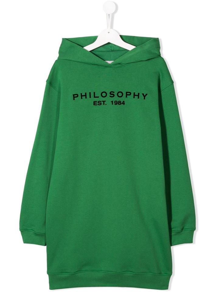 Philosophy Di Lorenzo Serafini Kids Hooded Dress - Green