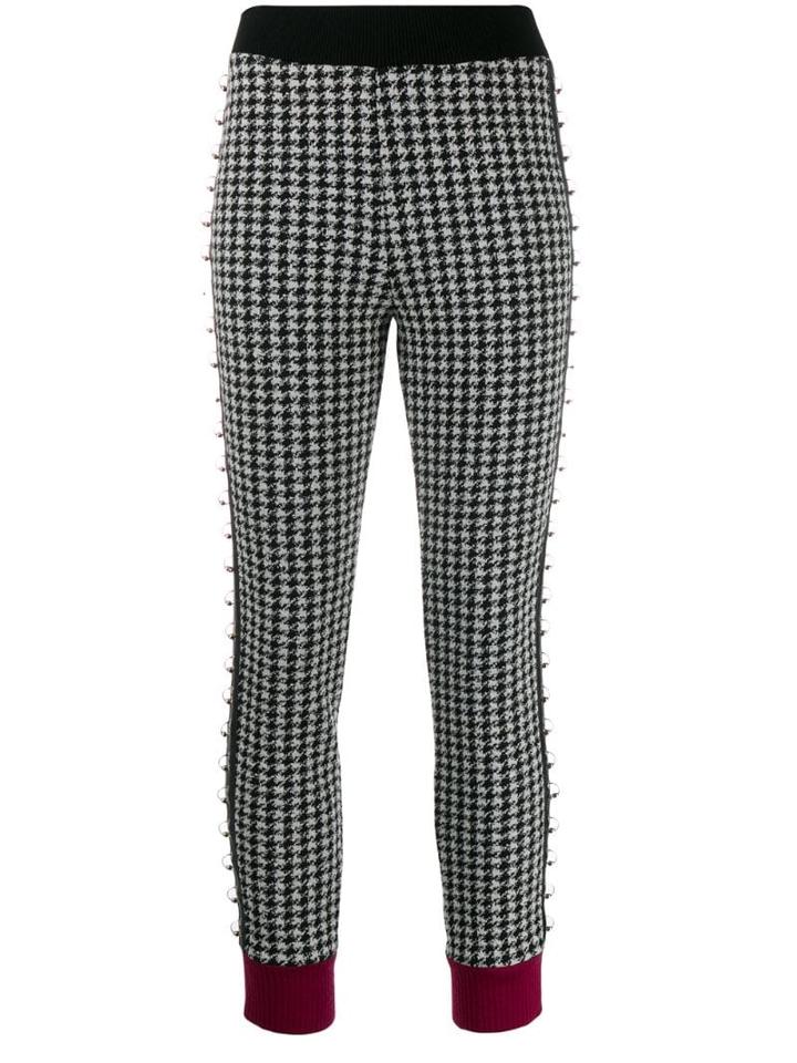 Just Cavalli Houndstooth Pierced Leggings - Black