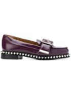Chloé Chain Embellished Loafers - Pink & Purple