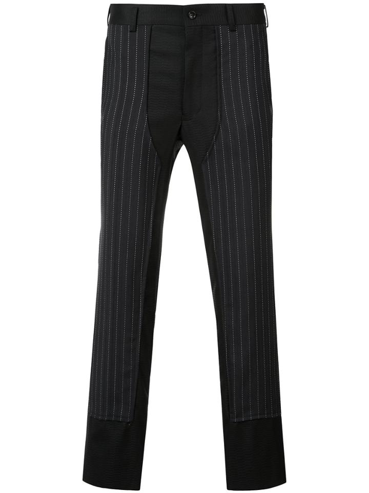 Comme Des Garçons Homme Plus Pinstripe Panel Trousers - Black