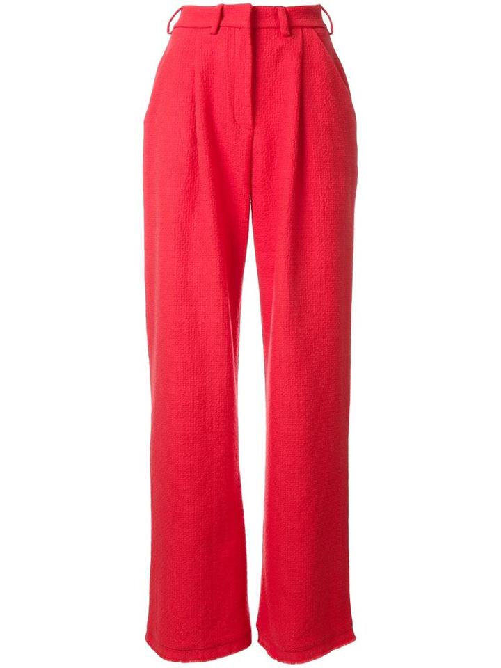 Tatuna Nikolaishvili High-waisted Trousers, Women's, Size: Small, Red, Cotton
