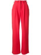 Tatuna Nikolaishvili High-waisted Trousers, Women's, Size: Small, Red, Cotton