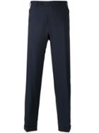 Canali Regular Pleated Trousers - Blue