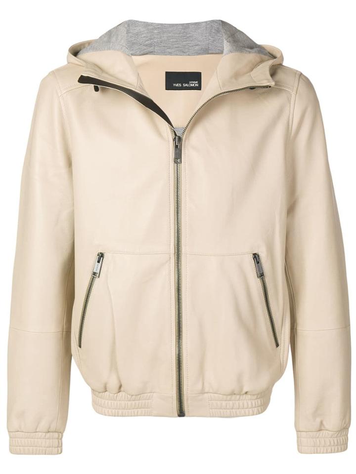Yves Salomon Hooded Leather Jacket - Neutrals
