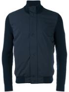 Z Zegna Stand Up Collar Contrast Jacket, Men's, Size: Medium, Blue, Polyester/polyamide