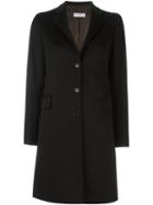 Alberto Biani Single Breasted Coat, Women's, Size: 44, Black, Virgin Wool