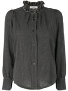 Isabel Marant Étoile - Ruffled Neck Blouse - Women - Viscose/wool - 36, Grey, Viscose/wool