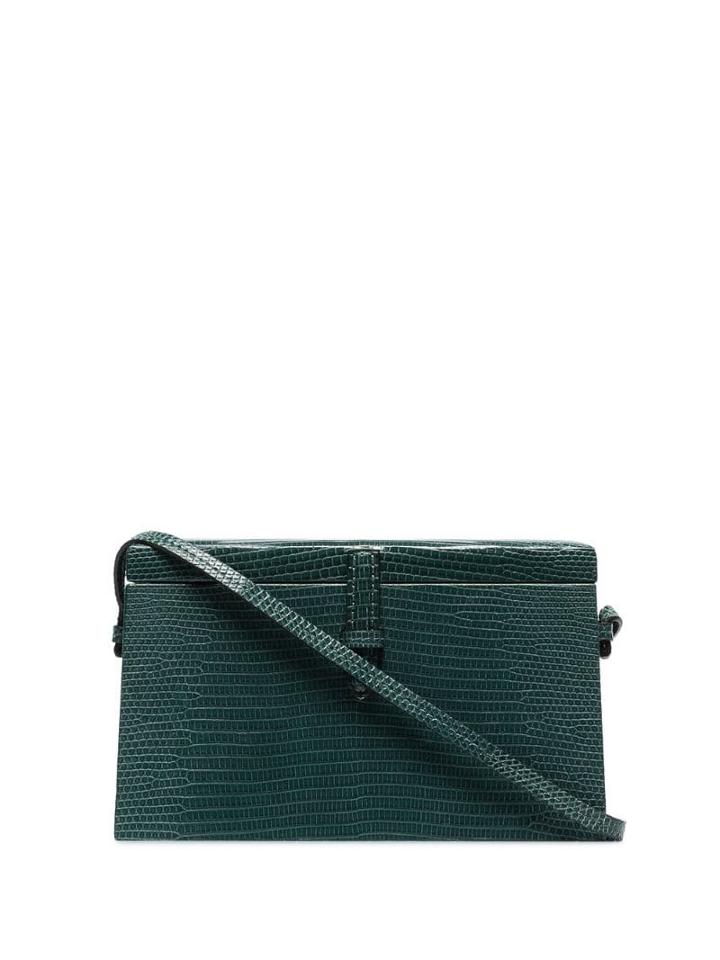 Hunting Season Green Lizard Square Leather Trunk Bag